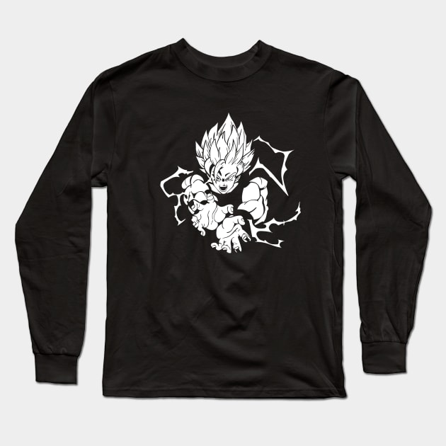 Kamehameha (white) Long Sleeve T-Shirt by Nykos